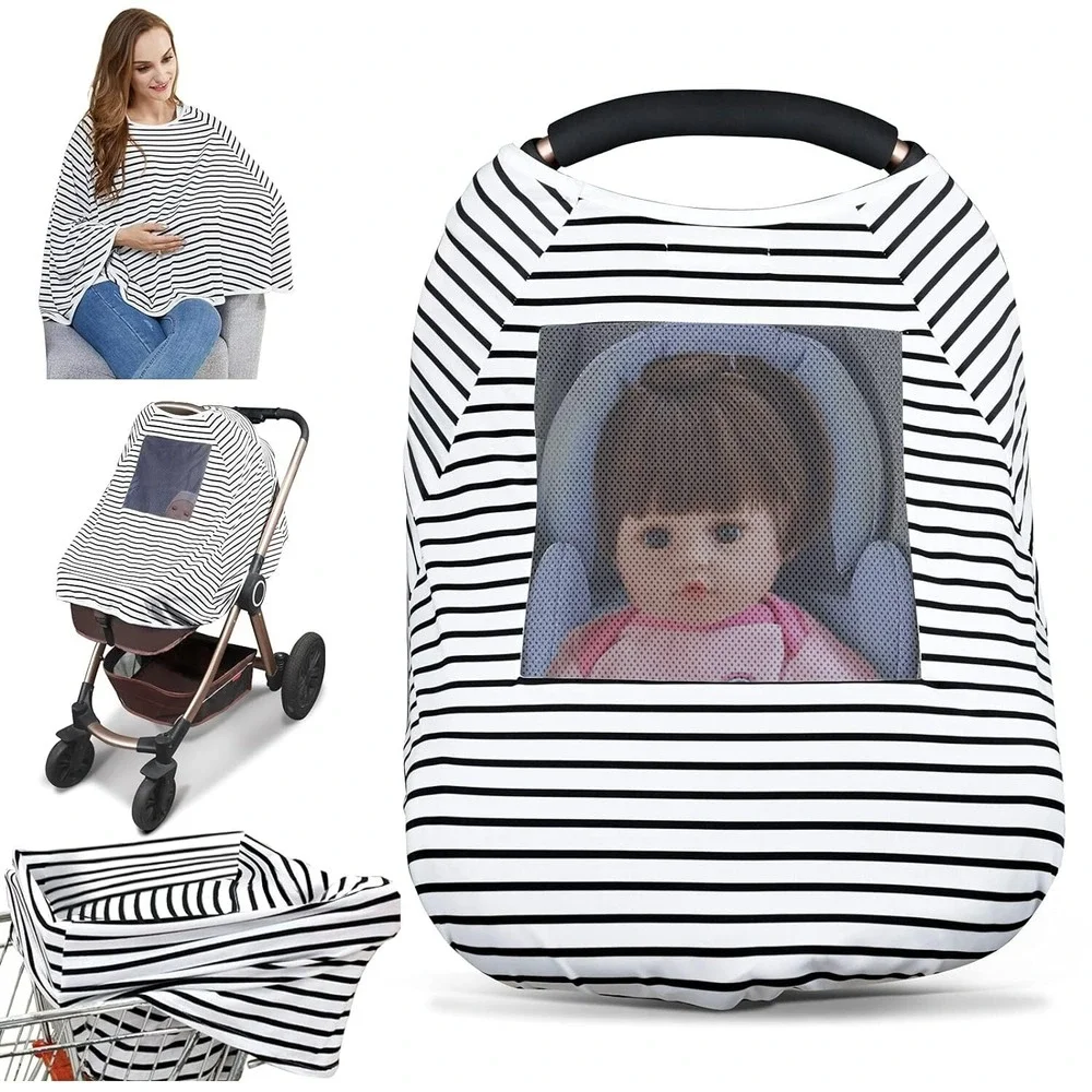 Baby Nursing Cover Poncho Multi-Use Car Seat Canopy Stretch Cover